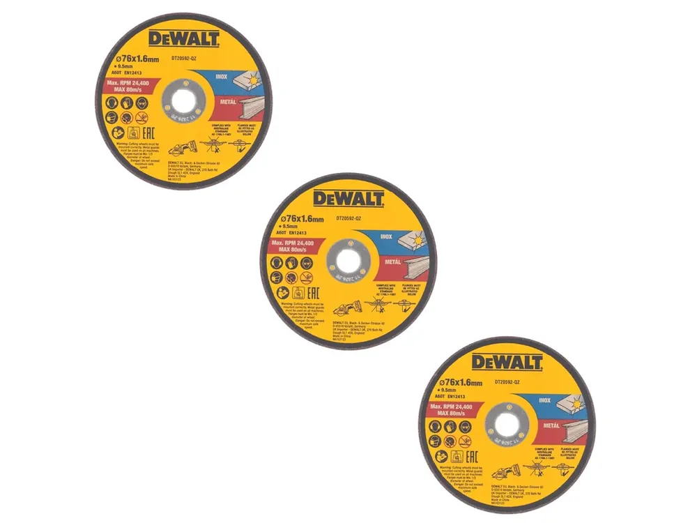 Řezný kotouč na nerezovou ocel 75x1,6 pro DCS438( 3ks v balení) DeWALT DT20592 Expresní Doručení