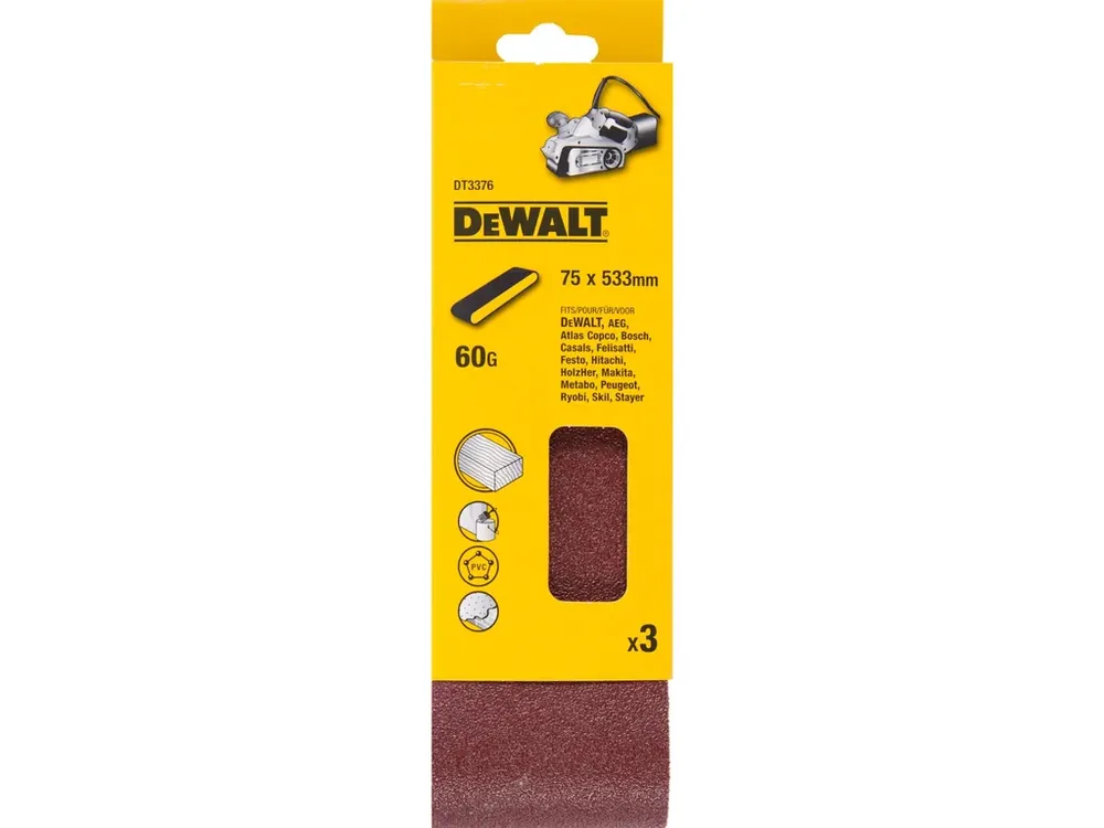 Ihned K Objednání Brusné pásy 3ks P60 75x533mm DeWALT DT3376