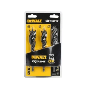 Zlevněný Sada třídrážkových vrtáků do dřeva 3dílná EXTREME DeWALT DT90237