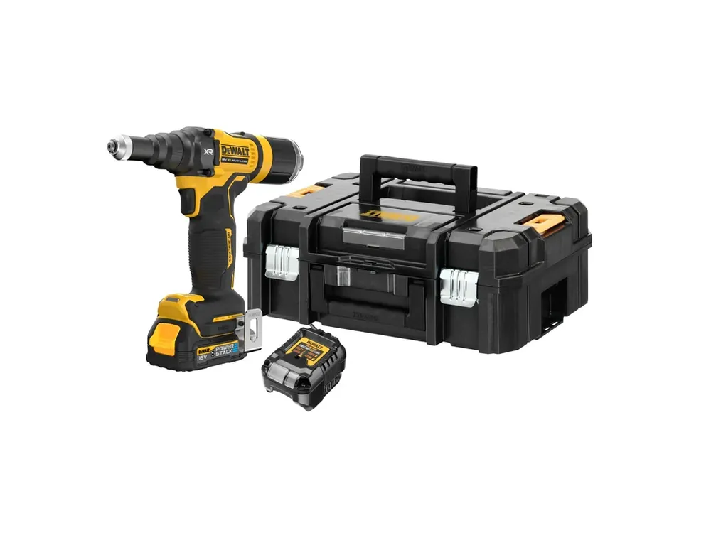 Horká Nabídka Aku nýtovací kleště 4,8mm 18V 1,7 Ah POWERSTACK DCF403E1GT DEWALT