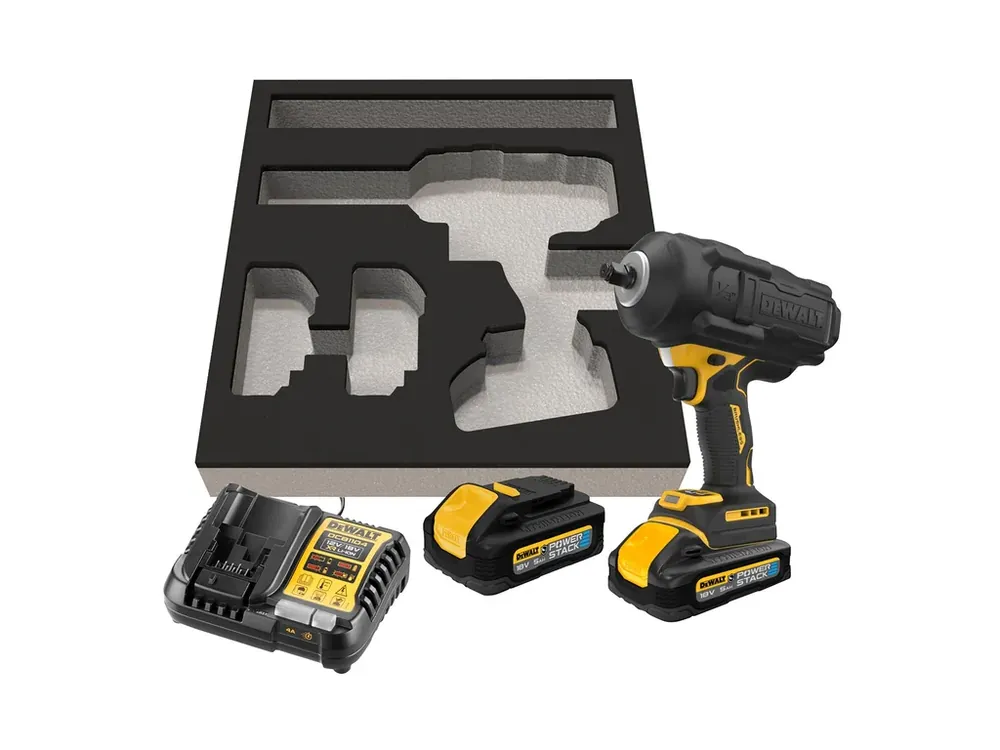 Nová Kolekce Aku bezuhlíkový rázový utahovák 1/2" 18V XR 5,0 Ah POWERSTACK DCF961H2G DeWALT
