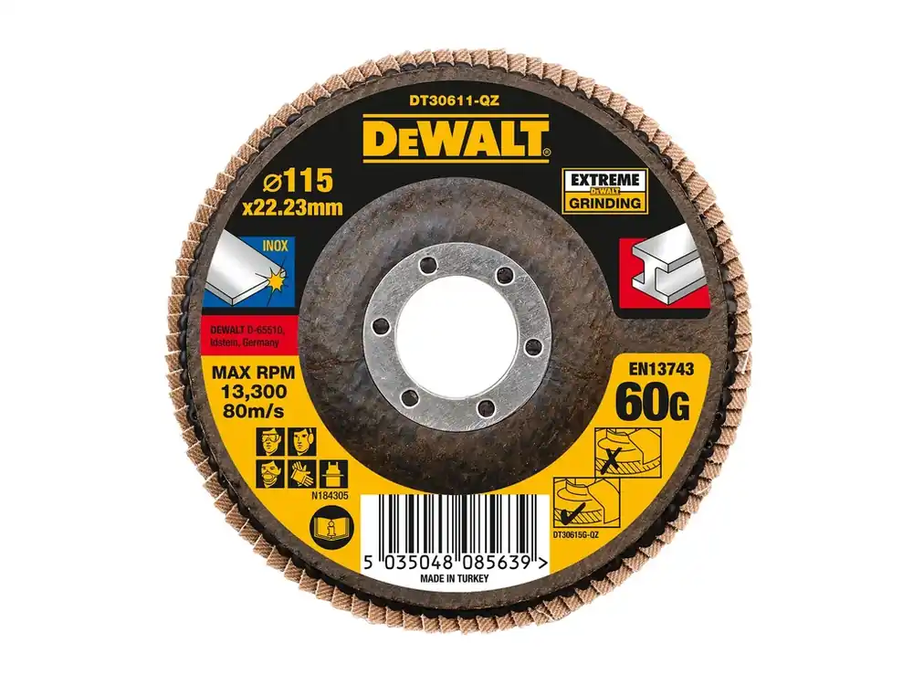 Dokud Zásoby Vydrží Brusný lamelový kotouč 115mm P60 plochý DT30611 DeWALT