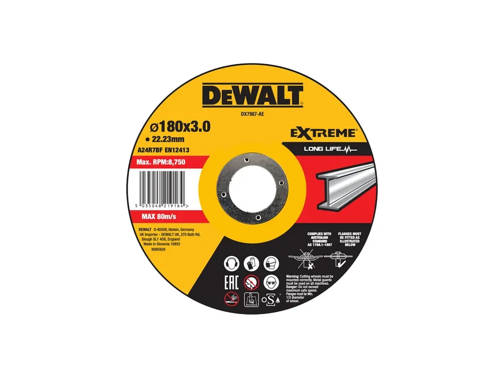 Řezný kotouč na kov vypouklý180x3,0x22,2 DeWALT DX7967 Novinka