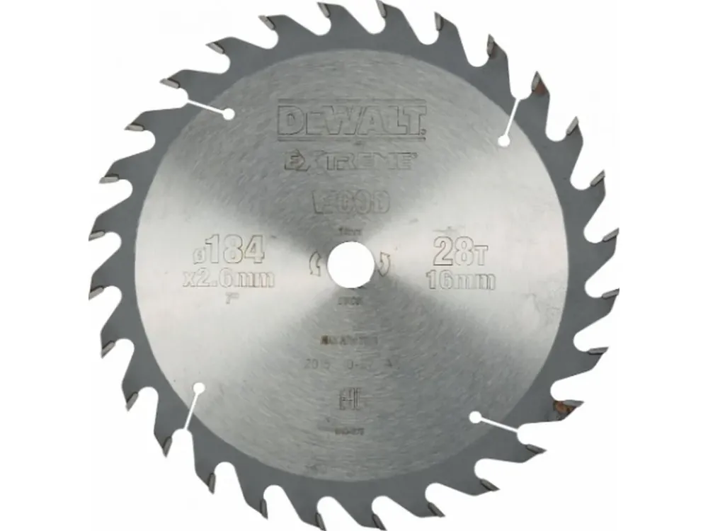 Vysoce Kvalitní Pilový kotouč 184x1,8x16mm, 28 zubů DT4031 DeWALT