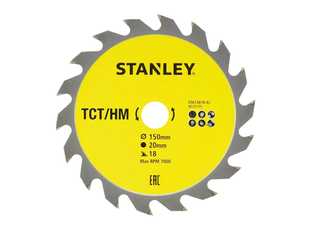 Pilový kotouč 150x20mm, 18 zubů STA13010 STANLEY Vysoce Kvalitní