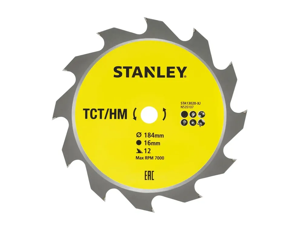 Cenově Výhodný Pilový kotouč 184x16mm, 12 zubů STA13020 STANLEY