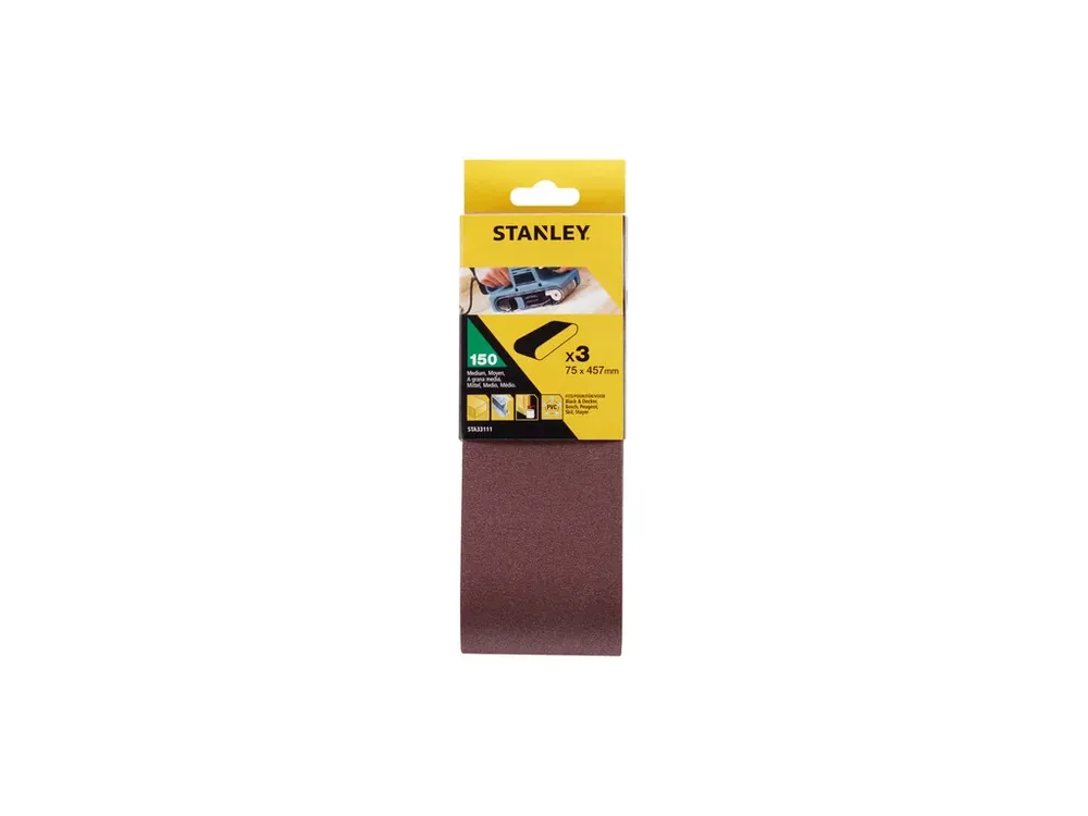Akční Nabídka Brusné pásy 3ks P150 75x457mm Stanley STA33111