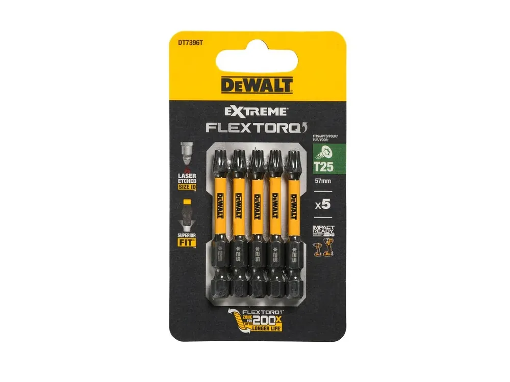 Bit 1/4" TORX T25 x 50mm IMPACT Torsion bal.5ks DT7396T DeWALT Akční Cena