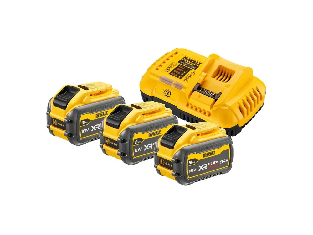 Nabíječka pro zásuvné baterie XR 18 - 54V FLEXVOLT + 3ks baterie 9,0Ah DCB118X3 DeWALT Ihned K Objednání