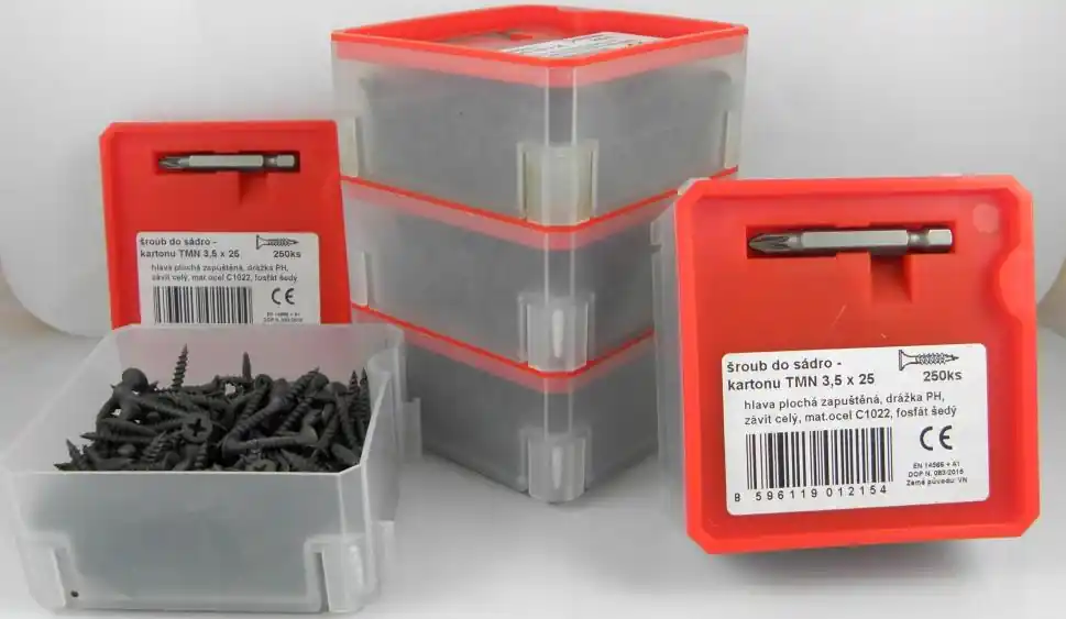 Top Prodej Vrut TMN 3,5 x 25 Q box do sádrokartonu 250ks