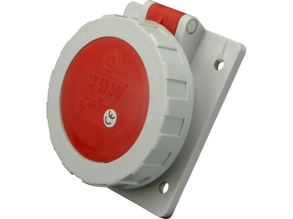 Zásuvka IEG 3253 32A/5P 400V vestavná šikmá IP67 Výprodej
