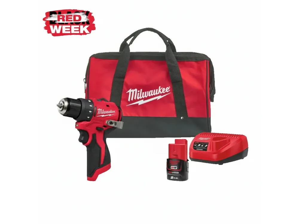 M12™ kompaktní bezuhlíkový šroubovák Milwaukee M12 BLDDRC-201BRF RED WEEK Výhodná Nabídka