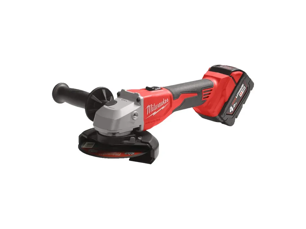 Hit Sezóny M18 bezuhlíková úhlová bruska 125 mm s posuvným spínačem Milwaukee M18 BLSAG125X-401 + baterie M18B4 - 4Ah PROMO