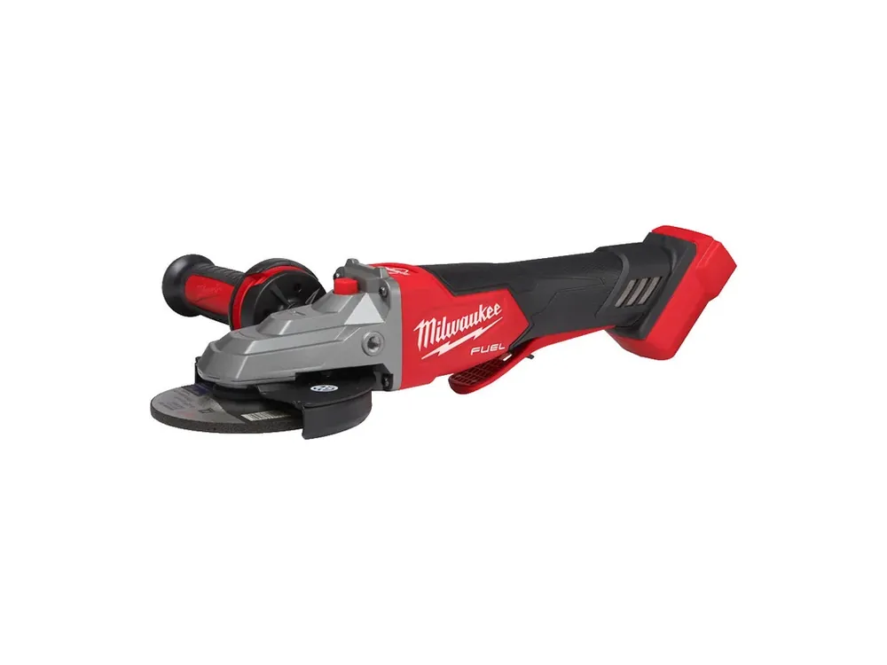 M18 FUEL™ 125 mm úhlová bruska s plochou hlavou, brzdou a kolébkovým spínačem Milwaukee M18 FSAGF125XPDB-0X Víkendová Akce