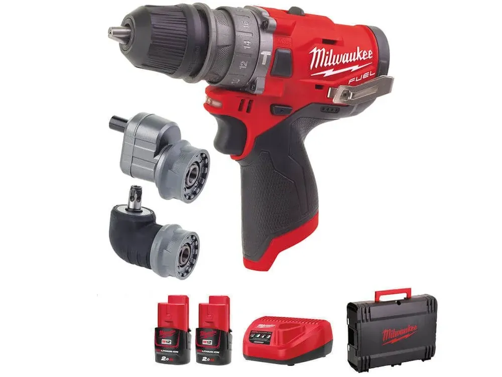 M12 FUEL™ KOMPAKTNÍ PŘÍKLEPOVÁ VRTAČKA S RYCHLOVÝMĚNNÝM SKLÍČIDLEM Milwaukee M12 FPDXKIT-202X Hit Sezóny