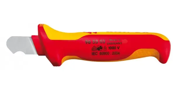 Nůž na pláště izolovaný 1000V VDE, Knipex 155mm Cenově Výhodný