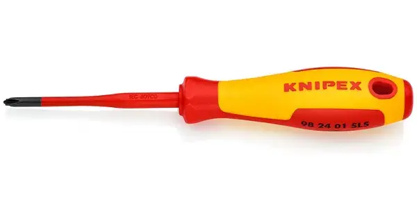 Šroubovák křížový PlusMinus Phillips® izolovaný 1000V VDE, Knipex PH1 Dokud Zásoby Vydrží