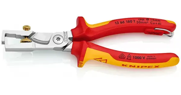 Kleště odizolovací Strix s nůžkami na kabely, Knipex 180mm Originální