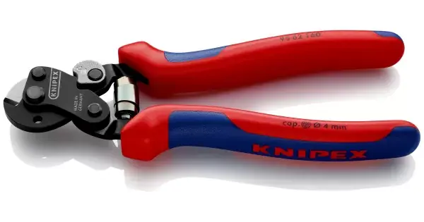 Nůžky na dratěná lanka Knipex pro vysokopevnostní drátěná lana brunýrované, s vícesložkovými návleky 160 mm Hit Sezóny