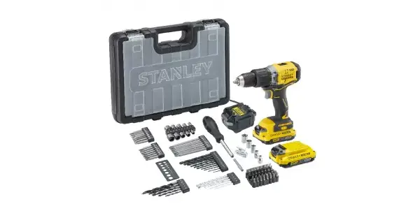 Odeslání Ihned Aku bezuhlíková vrtačka se sadou 100ks příslušenství V20 18V 2x2,0Ah Stanley FatMax SFMCD715D2A