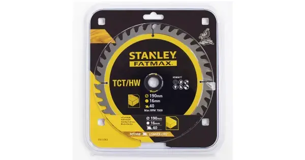 Pilový kotouč TCT/HM pro příčné řezy 190 x 16 x 1 mm, 40 zubů Stanley STA13365 Cenová Bomba