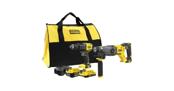 Super Cena Kombo sada bezuhlíkového aku nářadí V20 18V 1x4,0Ah 1x2,0Ah Stanley FatMax SFMCK216MDS