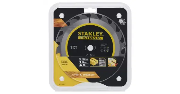 Poslední Šance Pilový kotouč TCT/HM brousitelný pro podélné řezy 190 x 16 mm, 18 zubů Stanley STA15370