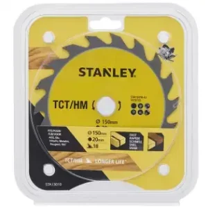 Zlevněný Pilový kotouč TCT/HM pro podélné řezy 150 x 20 mm, 18 zubů Stanley STA13010