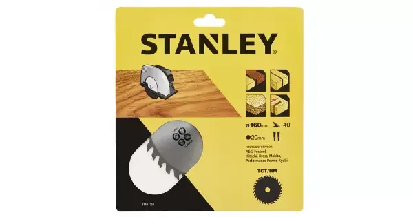 Finální Výprodej Pilový kotouč TCT/HM pro příčné řezy 160 x 20 mm, 40 zubů Stanley STA13255