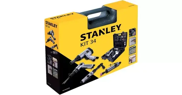 Cenově Výhodný Sada pneu nářadí - 1/2" utahovák, ráčna, kladivo, přímá bruska Stanley 8221074STN