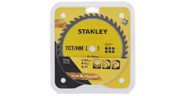 Pilový kotouč TCT/HM pro příčné řezy 190 x 16 mm, 40 zubů Stanley STA13145 Cenově Výhodný