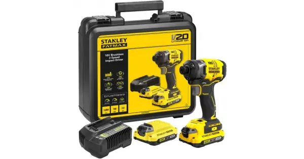 Top Prodej Aku třírychlostní rázový utahovák 1/4" V20 18V 2x2,0Ah Stanley FatMax SFMCF820D2K