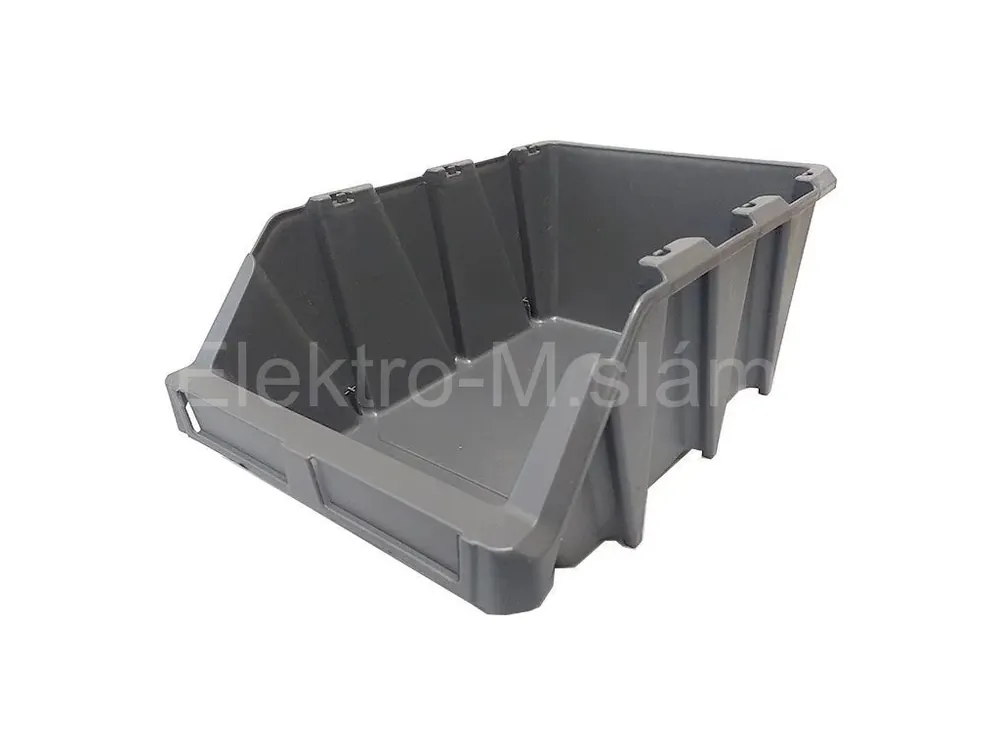 Značkový Stohovací bedna plastová KPA35, 265x420x168mm, šedá (O305)