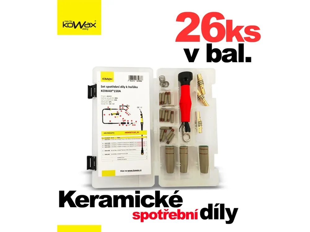 Rychlé Dodání KOWAX® SET spotřební díly k MIG hořáku 150A
