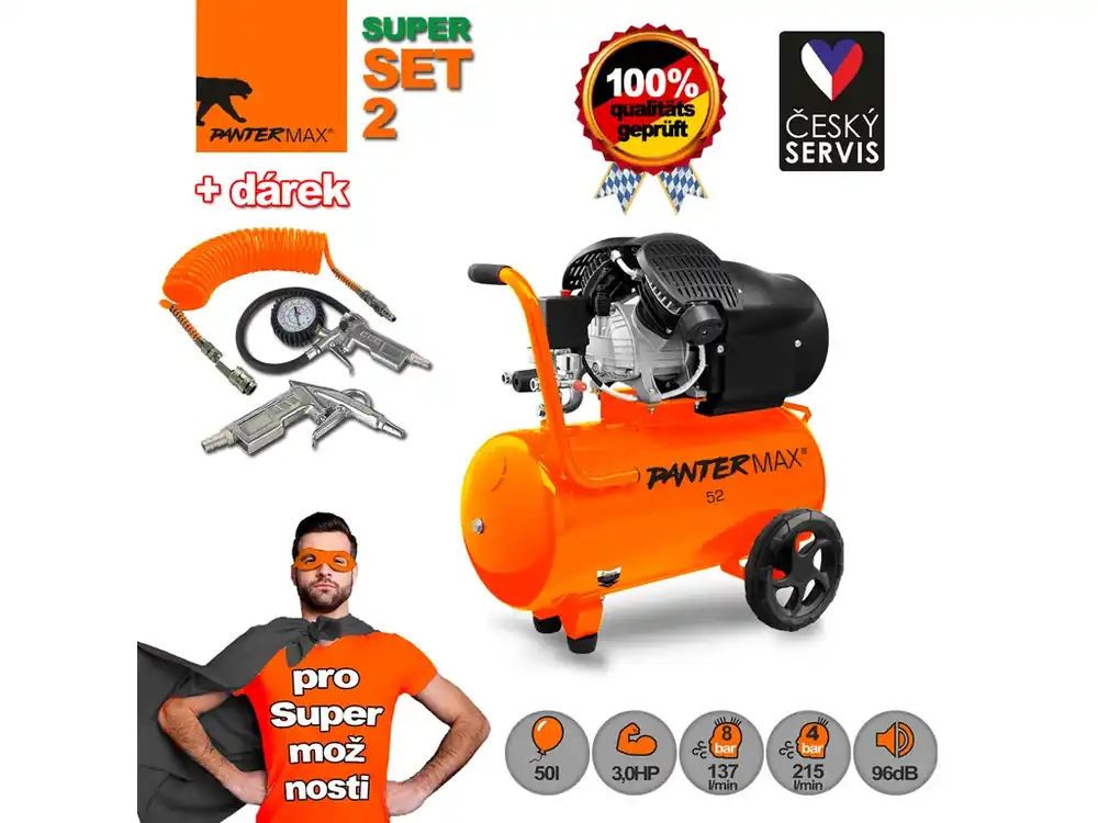 PANTERMAX® Olejový kompresor AirFlow® 52 SET2 Značkový