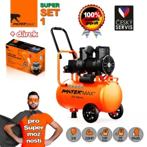 Tovární Cena PANTERMAX® Super tichý bezolejový kompresor AirFlow® 26 SILENT SET1