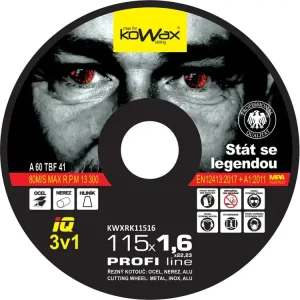 Akce KOWAX® Řezný kotouč IQ 3v1 ø 115x1,6 mm