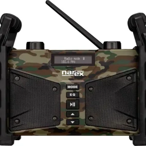 Narex CBT-02 - Přenosné pracovní rádio s funkcí Bluetooth a Powerbanky CAMOUFLAGE Dokud Zásoby Vydrží