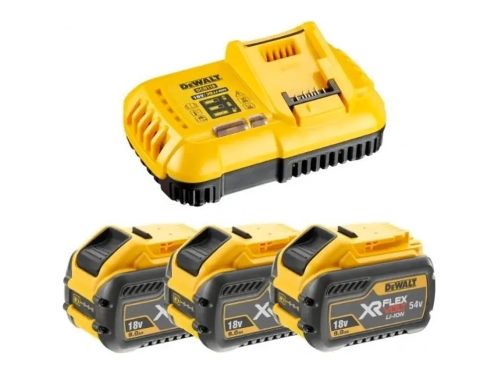 Cenová Bomba DeWALT DCB118X3-QW XR FLEXVOLT nabíječka + 3 x FLEXVOLT akumulátor 9,0 Ah