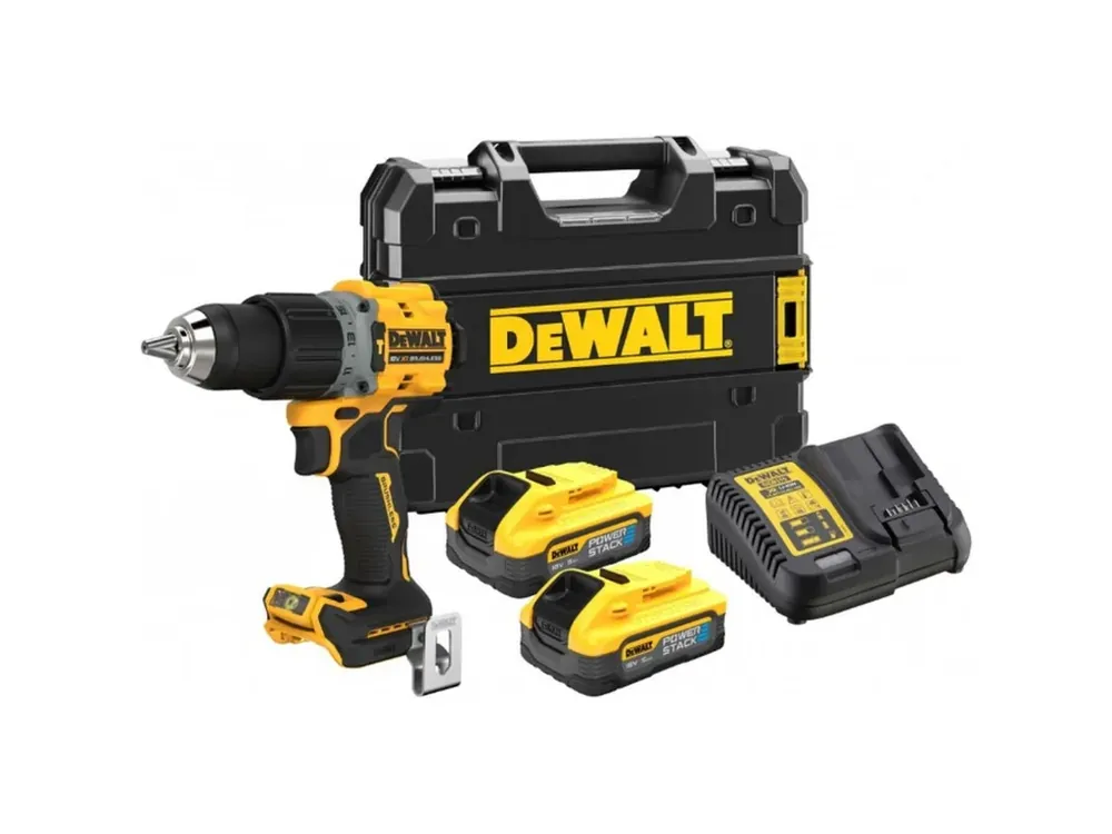 DeWALT DCD805H2T-QW 18 V XR příklepová vrtačka 2x aku POWERSTACK 5,0 Ah, kroutící moment 90/34 Nm, otáčky 0 -650-2000 ot./min, kufr Tstak Levný