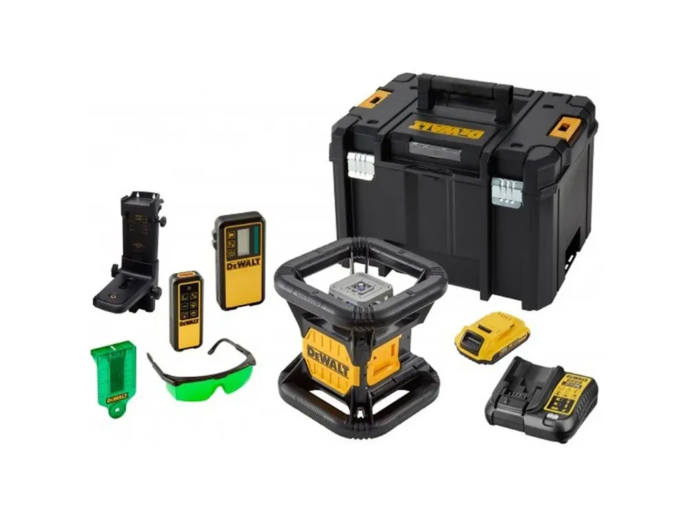 DeWALT DCE079D1G-QW 18V ZELENÝ samonivelační horizontální rotační laser s horní a dolní olovnicí, manuální nastavení sklonu +-10°, dosah 76/600 m, přesnost +/-1,5mm/30m, 1 x 18 V akumulátor + nabíječka Objednat Nyní