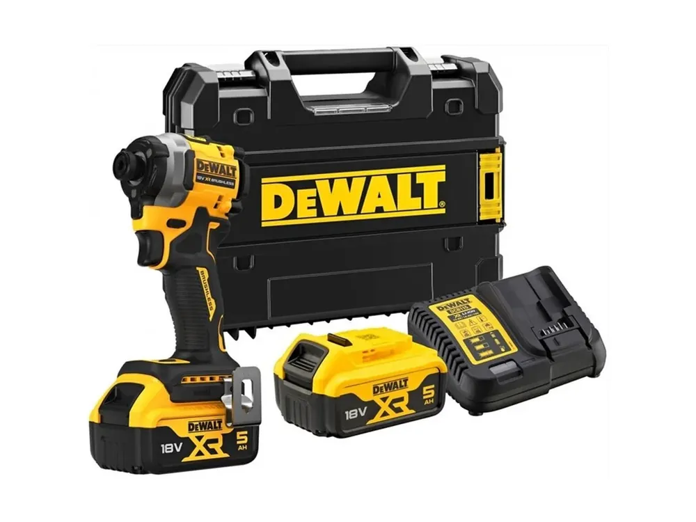 DeWALT DCF850P2T-QW 18V XR BEZUHLÍKOVÝ rázový utahovák 2x aku Li-Ion / 5,0 Ah / 205 Nm / uchycení 1/4´´ / M12 Časově Omezené