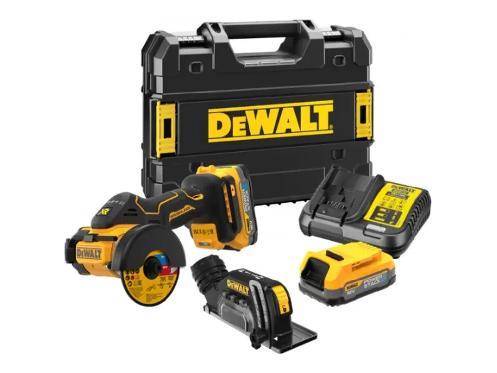 Vrácení Zdarma DeWALT DCS438E2T-QW 18V univerzální řezačka 2 x aku POWERSTACK 1,7 Ah, kotouč na řezání kovů, diamantový kotouč na obklady, diamantový multimateriálový kotouč, Kufr Tstak
