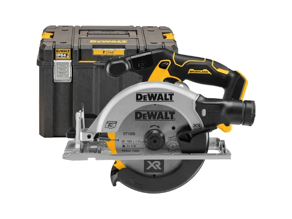 DeWALT DCS565NT-XJ 18V BEZUHLÍKOVÁ kotoučová pila / max. prořez 55 mm / bez aku a nabíječky / kotouč 165 x 20 mm / elektronická brzda / Tstak Pouze Dnes