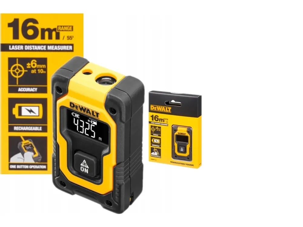 DeWALT DW055PL-XJ Laserový měřič vzdálenosti - dosah 16 m, měří pouze vzdálenost, přesnost +/- 6 mm/10m Přímo Od Výrobce