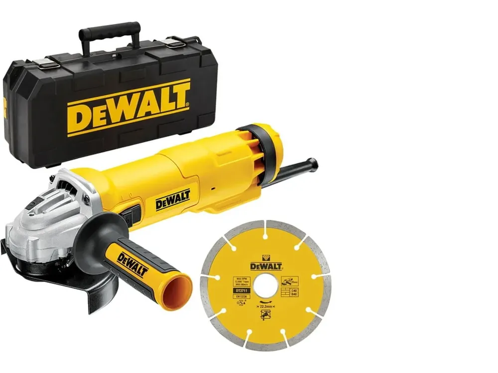 DeWALT DWE4217KD-QS 125 mm, 1200 W, 11000 ot/min, 2,3 kg, beznapěťový spínač, kufr, diamantový kotouč Oblíbený
